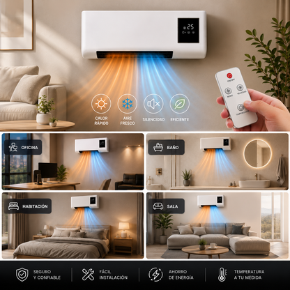 Calefactor y ventilador de pared 1800W