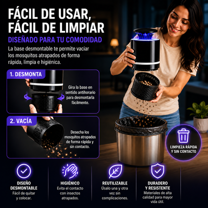 Lámpara antimosquitos por succión