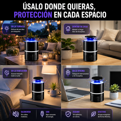 Lámpara antimosquitos por succión